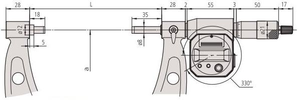 Микрометр Digimatic 293-582 300-500 мм схема