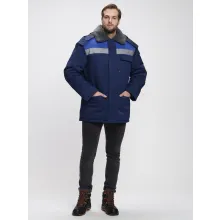 Куртка зимняя Бригада NEW (тк.Смесовая,210), т.синий/васильковый фото