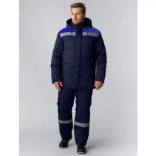 Костюм зимний Партнер NEW (тк.Смесовая, 210) п/к, т.синий/васильковый фото