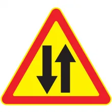 Дорожный знак 1.21 Двустороннее движение (Временный A=900) Тип А фото