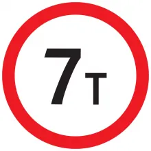 Дорожный знак 3.11 Ограничение массы (D=700) Тип А фото