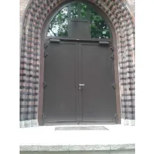 Внутренняя противопожарная дверь с огнестойкой панелью (EI60 C5, 1800 мм x 2100 мм, Двустворчатая дверь) фото