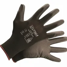 Перчатки ULT615 BLACK TOUCH трикотажные нейлоновые с полиуретановым покрытием ULTIMA® фото