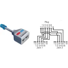 Siemon YT4-U2-U2 - разветвитель RJ-45 на два гнезда (4Pr.T568A -> 2 x 2Pr.USOC) (10 штук в упаковке) фото