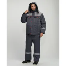 Костюм зимний Фаворит-2 NEW (тк.Смесовая,210) п/к, т.серый/св.серый фото
