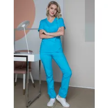 Костюм женский хирургический Модерн-001 (тк.Спандекс,175) MedLine, голубой фото