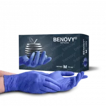 Перчатки BENOVY™ нитриловые 3,5гр. (50 пар), сиренево-голубой фото