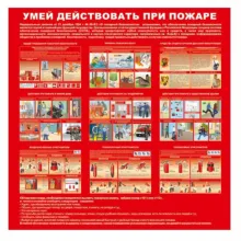 Cтенд «Умей действовать при пожаре» (Пластик 1000 x 1000) фото