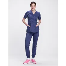 Костюм женский хирургический Модерн-004 (тк.Стрейч,120) MedLine, т.синий фото
