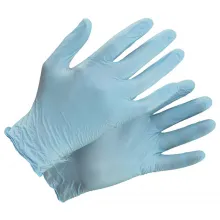 Перчатки нитриловые неопудренные ULT300 LIGHT BLUE фото