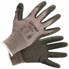 Перчатки ULT650 BLACK GRIP трикотажные нейлоновые с латексным текстурированным покрытием ULTIMA® фото