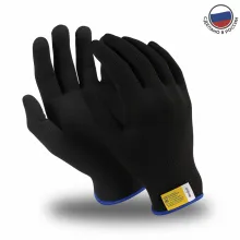 Перчатки МИКРОН БЛЭК нейлоновые черные (TNY-25/MG-102) фото
