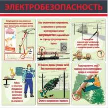 Стенд «Электробезопасность» (Пленка 1000 x 1000, 2 листа) фото