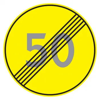 Дорожный знак 3.25 Конец ограничения максимальной скорости (Временный D=700) Тип А фото 1