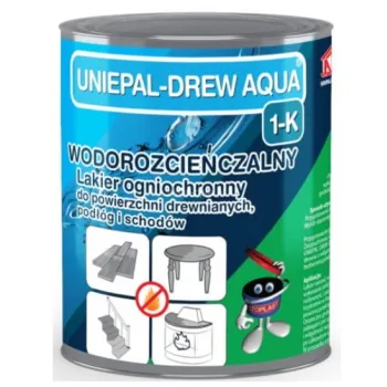 Огнестойкий защитный лак для дерева Uniepal Drew Aqua 1-K ( Напольные покрытия, лестницы, мебель) фото 1