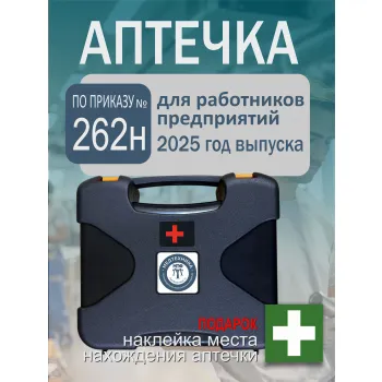Аптечка для оказания первой помощи работникам предприятий по приказу №262н кейс фото 1