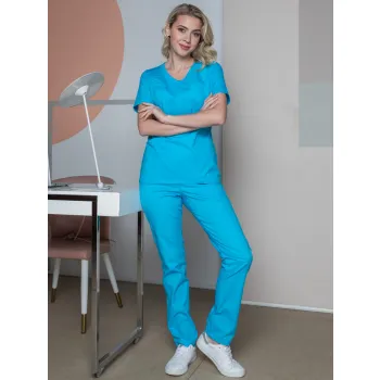 Костюм женский хирургический Модерн-001 (тк.Спандекс,175) MedLine, голубой фото 1