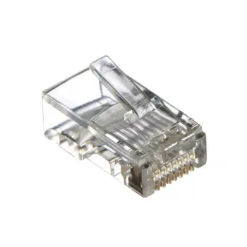 ROS-00045 Коннектор RJ45 (8p8c) cat.5е, для одножильного и многожильного кабеля (нож с 2-мя зубцами), 100 шт в упаковке фото 1