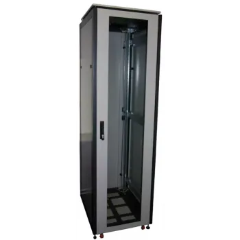 Шкаф телекоммуникационный 19", 37U, 600х600х1800 с  двумя стеклянными дверьми фото 1