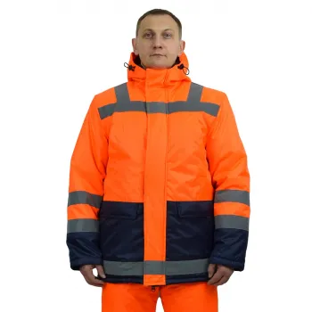 Костюм зимний Статус СОП (тк.Оксфорд) п/к, оранжевый/т.синий фото 1