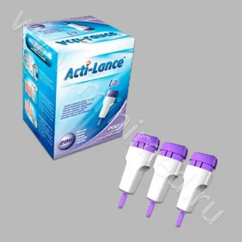 Ланцет Acti-lance Lite, глубина прокола 1,5 мм, игла 28G, фиолет, уп.200 шт фото 1
