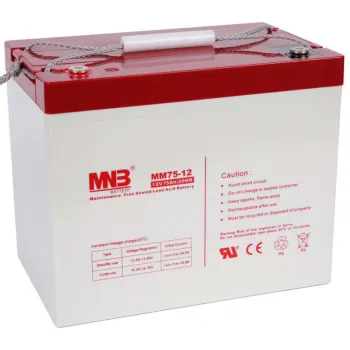 MNB MM75-12 Аккумуляторная батарея серии MM (12 В, 75 Ач, 260х167х213 мм, 21,8 кг) фото 1