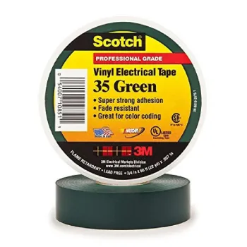 3M Scotch® 35 - изоляционная лента высшего класса, зеленая, 19 мм х 20 м х 0,18 мм фото 1