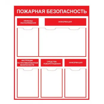 Стенд «Пожарная безопасность» (Пластик 1000 x 750) фото 1
